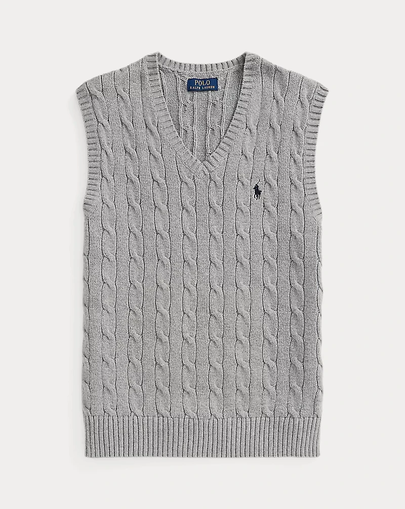 Cable-Knit Cotton Sweater Vest