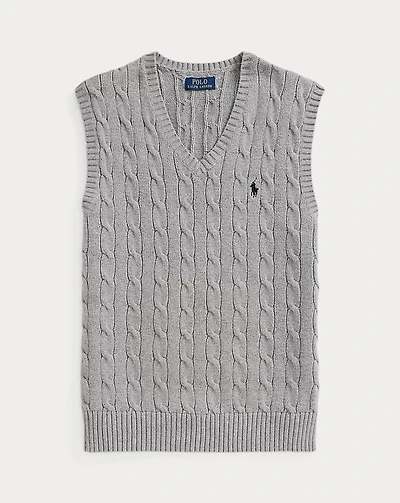 Cable-Knit Cotton Sweater Vest