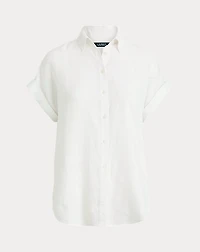Relaxed Fit Linen Short-Sleeve Shirt