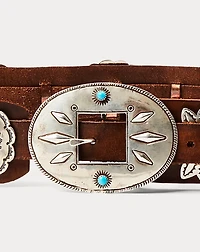 Sterling Silver & Leather Concho Belt