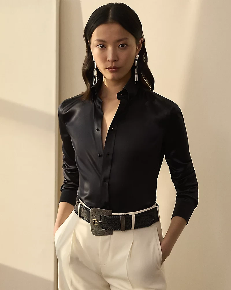 Cameron Straight Fit Charmeuse Shirt
