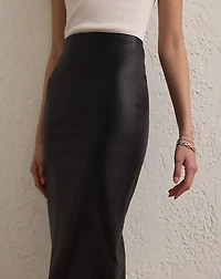 Short Curran Nappa Leather Pencil Skirt