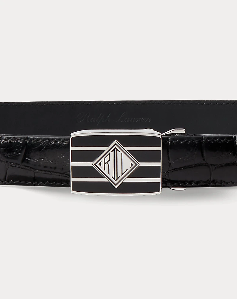 Art-Deco-Plaque Alligator Belt
