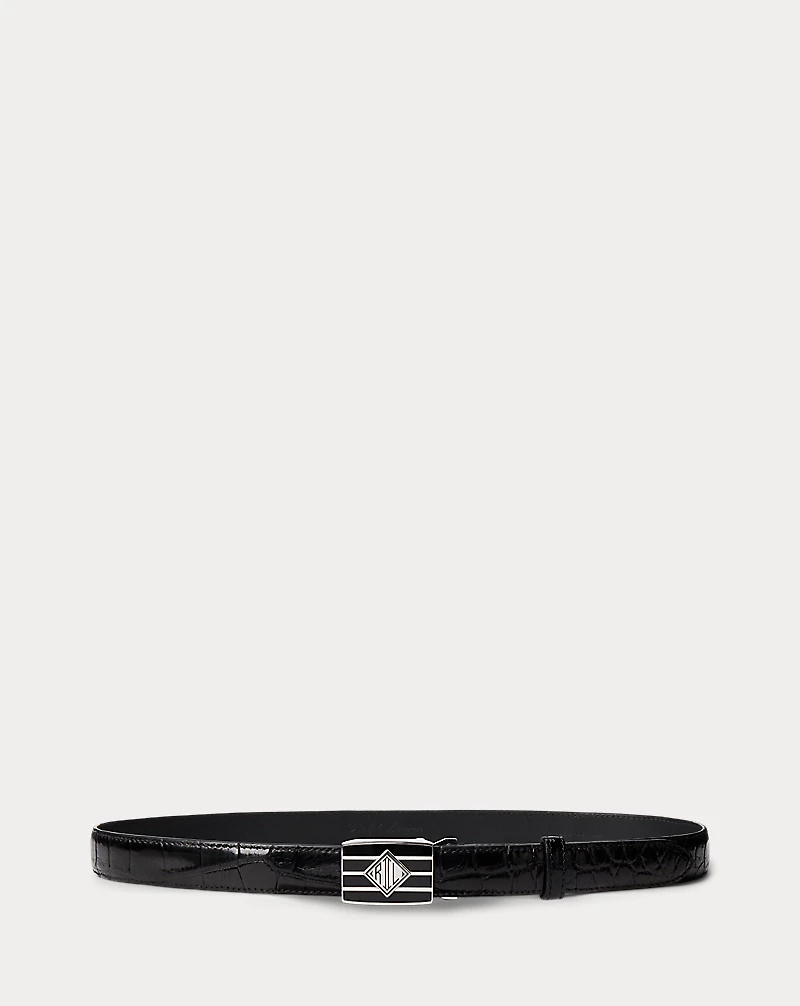 Art-Deco-Plaque Alligator Belt