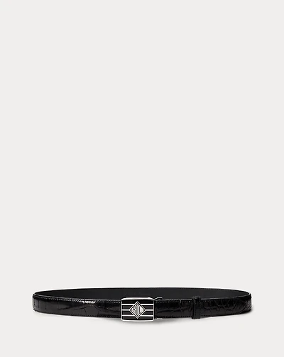 Art-Deco-Plaque Alligator Belt