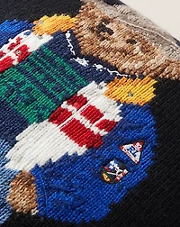Ski Polo Bear Throw Pillow
