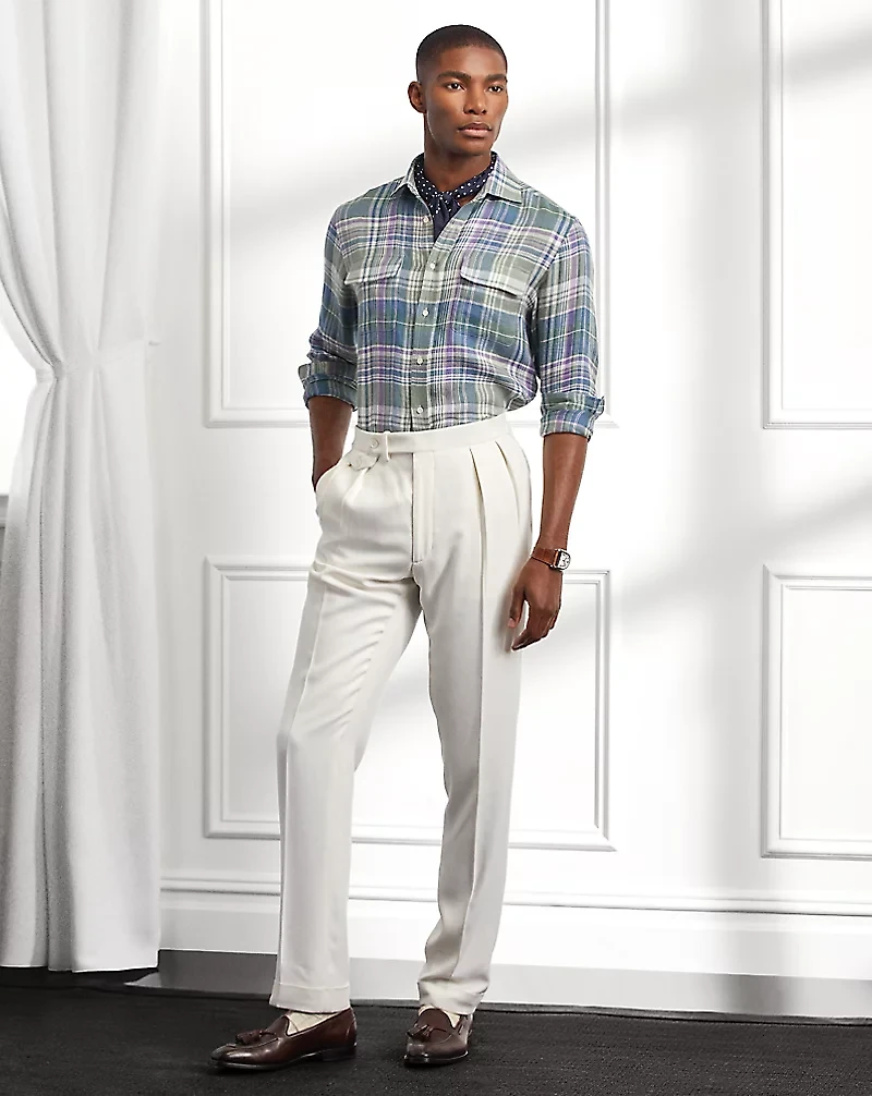 Plaid Linen Twill Shirt