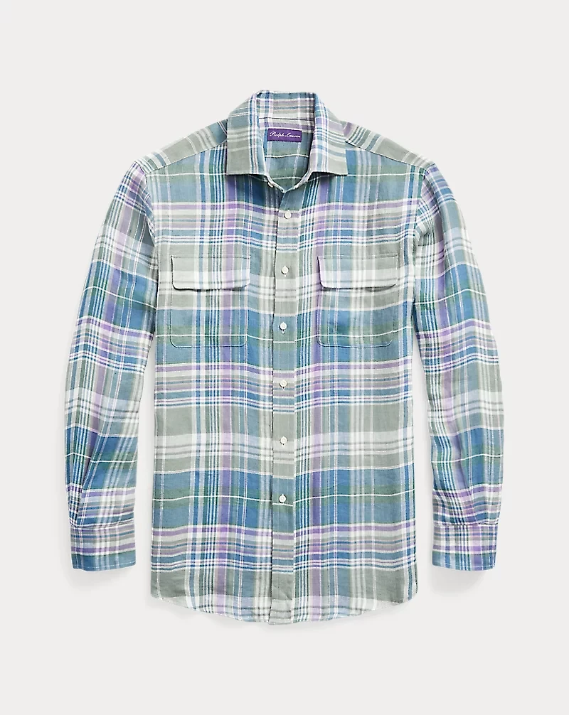 Plaid Linen Twill Shirt