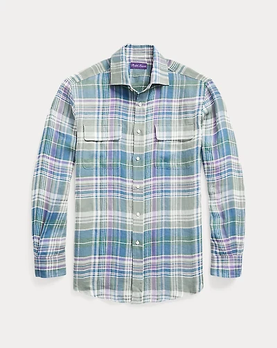 Plaid Linen Twill Shirt