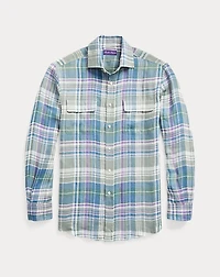 Plaid Linen Twill Shirt