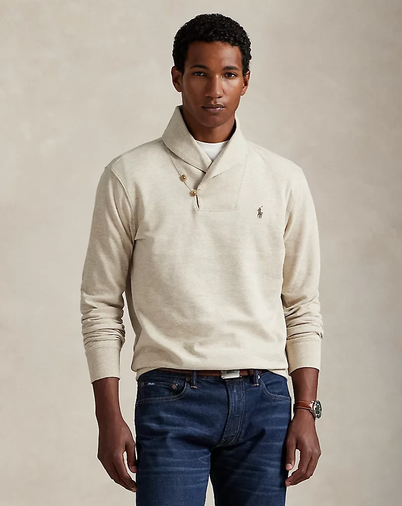 Luxury Jersey Shawl-Collar Pullover