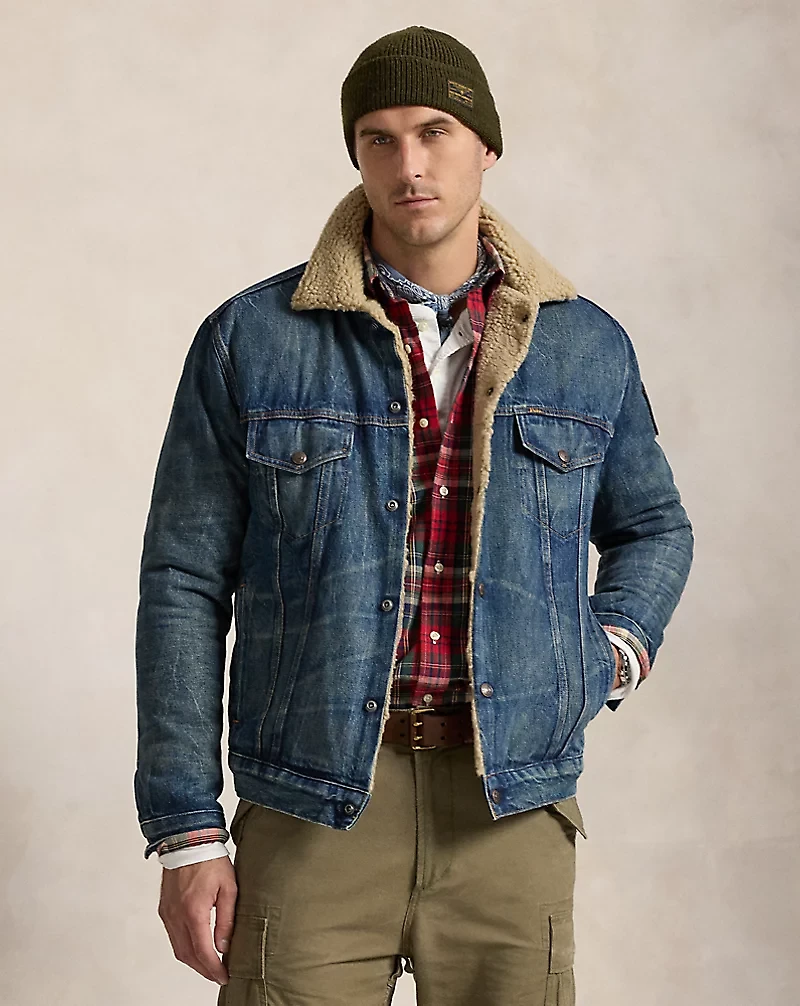 Fleece-Lined Denim Trucker Jacket