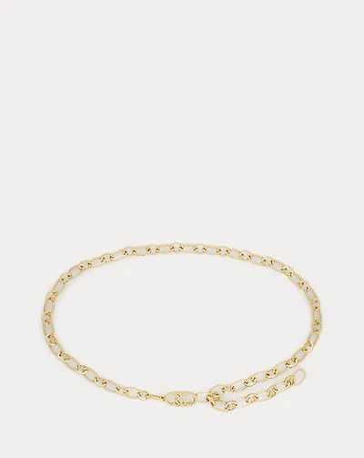 Brass-Plated Logo Chain Belt