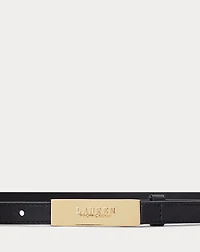Logo Leather Skinny Belt