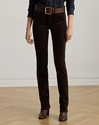 Stretch Corduroy Mid-Rise Straight Pant