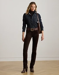 Stretch Corduroy Mid-Rise Straight Pant