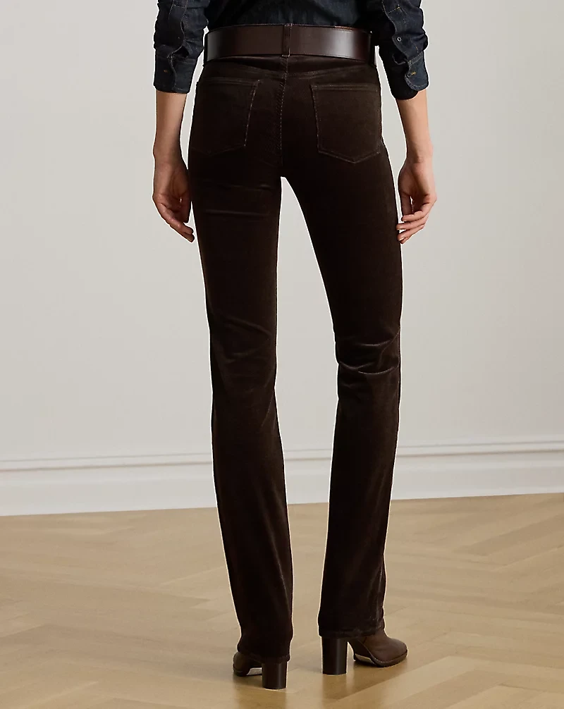 Stretch Corduroy Mid-Rise Straight Pant