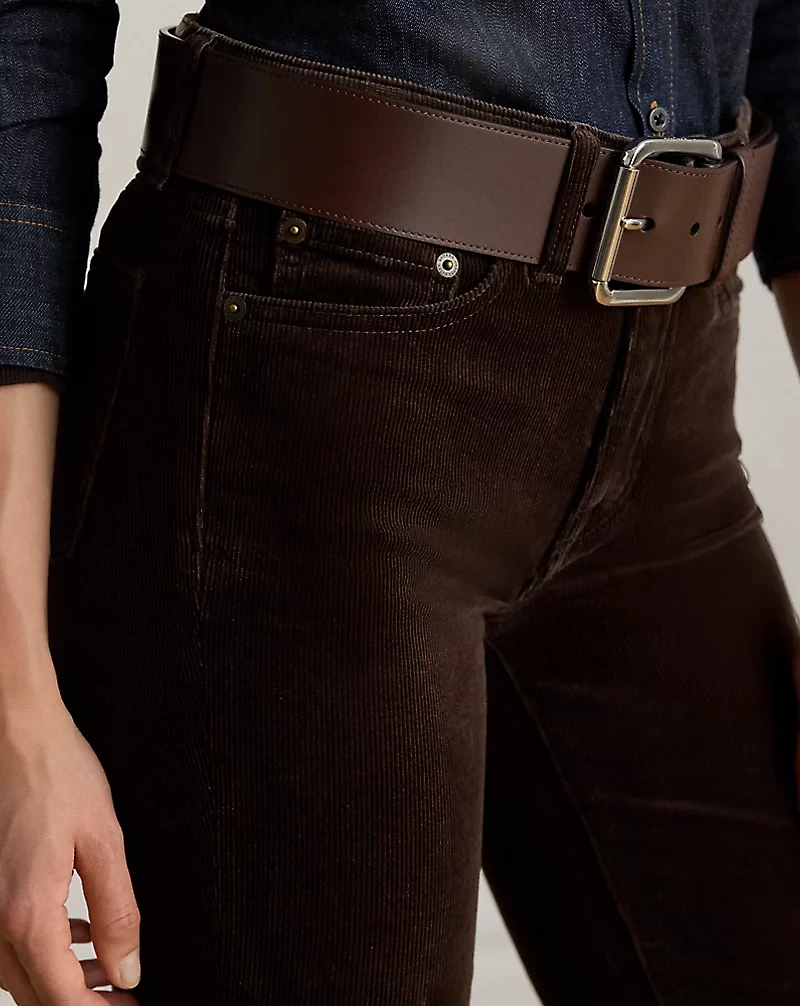 Stretch Corduroy Mid-Rise Straight Pant