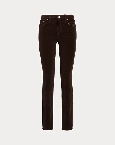 Stretch Corduroy Mid-Rise Straight Pant