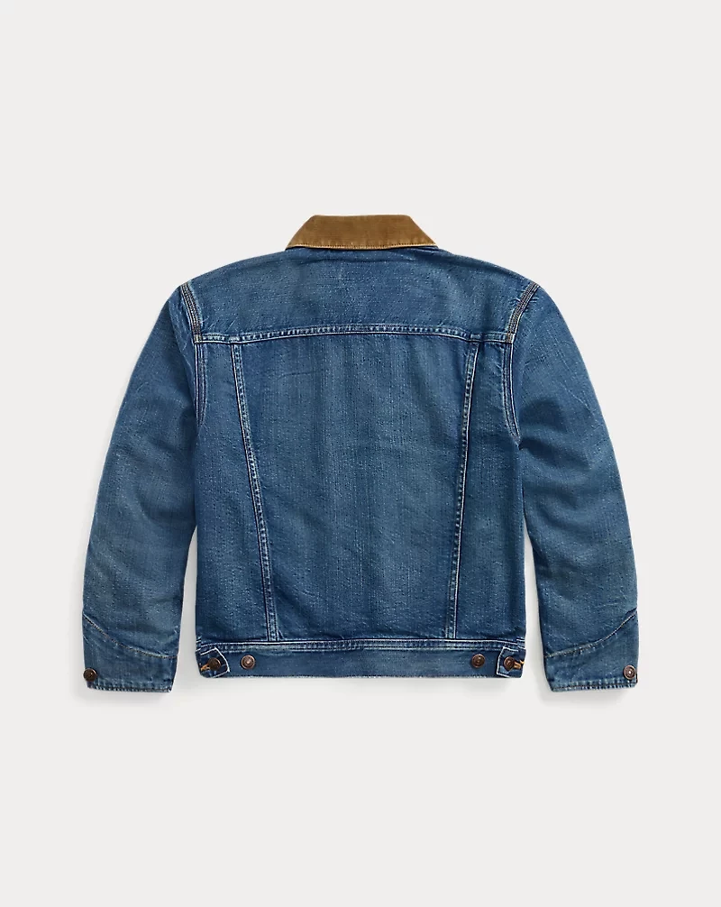 Corduroy-Collar Denim Jacket