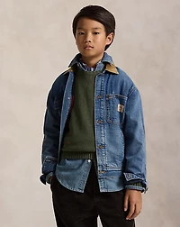 Corduroy-Collar Denim Jacket