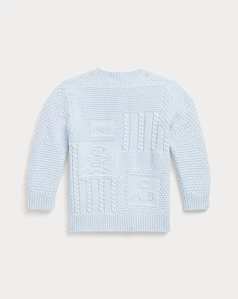 Contrast-Knit Cotton Cardigan