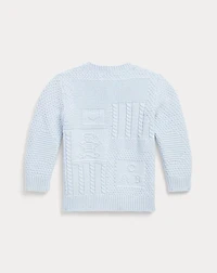 Contrast-Knit Cotton Cardigan