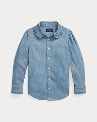 Indigo Cotton Chambray Shirt