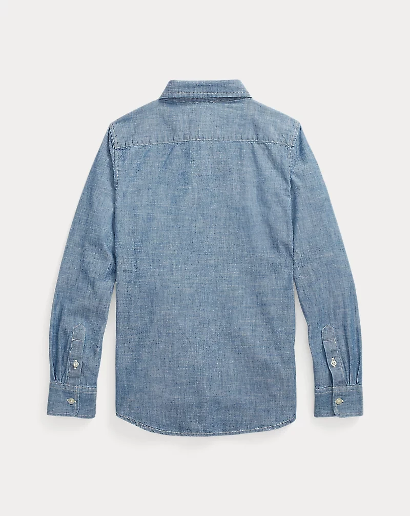 Indigo Cotton Chambray Shirt