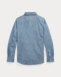 Indigo Cotton Chambray Shirt