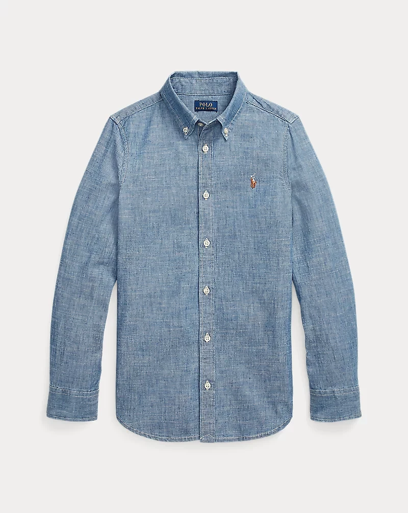 Indigo Cotton Chambray Shirt