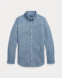 Indigo Cotton Chambray Shirt