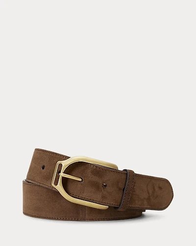 Welington Stirrup-Buckle Calf-Suede Belt