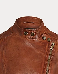 Burnished Leather Moto Jacket