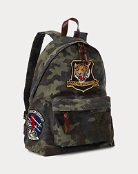 Tiger-Patch Camo Canvas Backpack