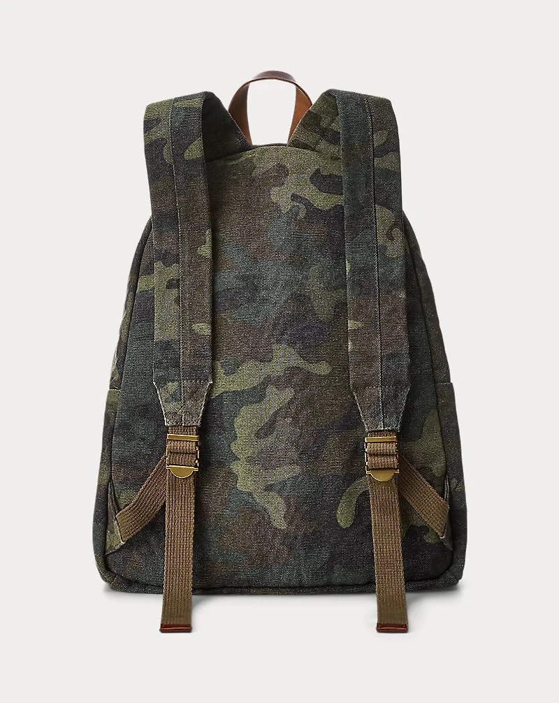 Tiger-Patch Camo Canvas Backpack