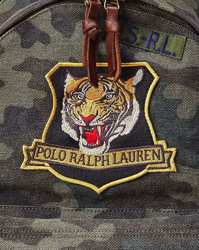 Tiger-Patch Camo Canvas Backpack