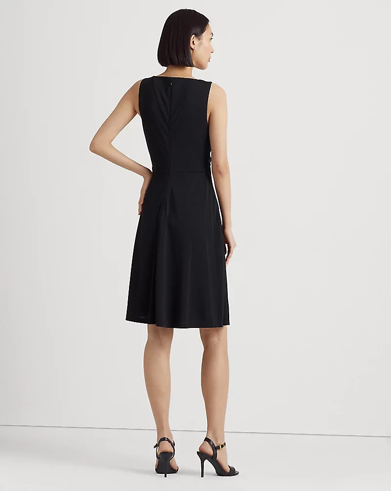 Surplice Jersey Sleeveless Dress