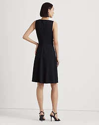 Surplice Jersey Sleeveless Dress