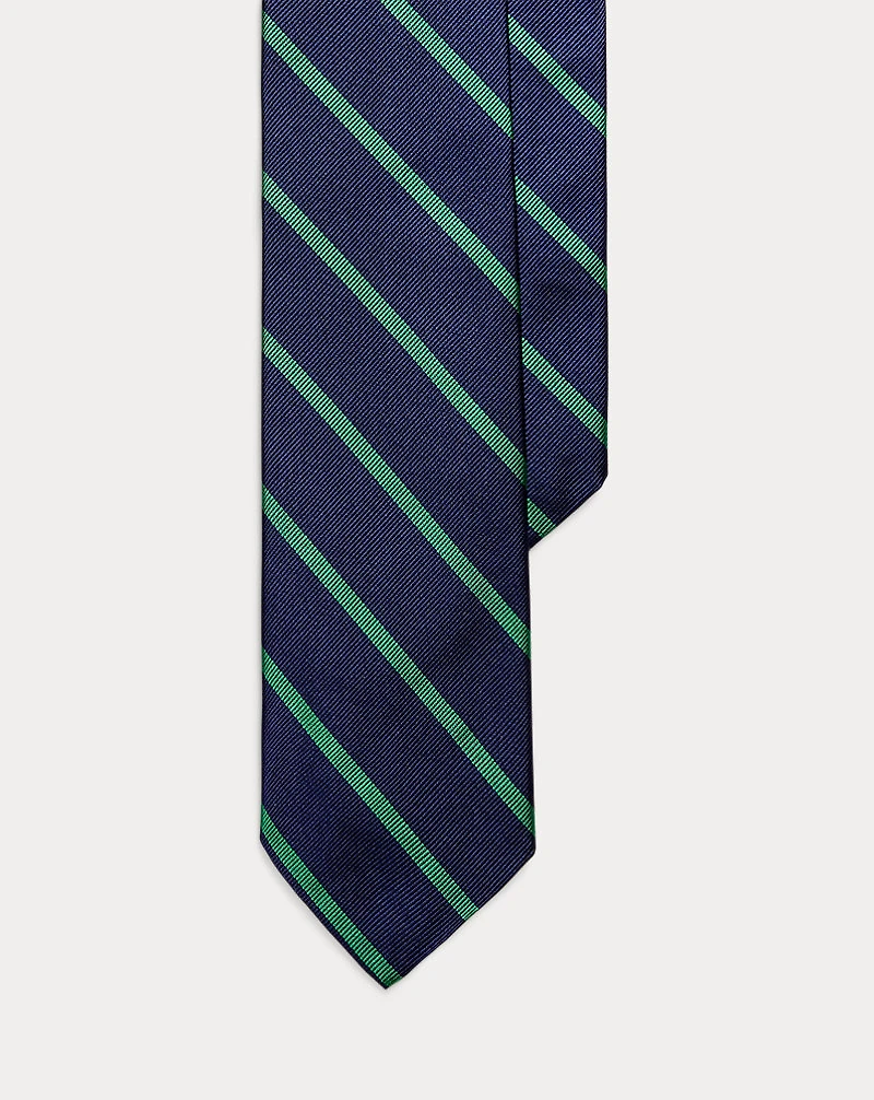 Striped Silk Repp Narrow Tie