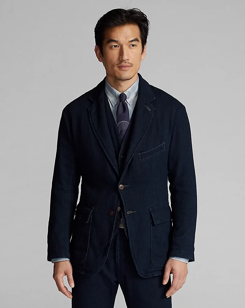 Unconstructed Herringbone Sport Coat