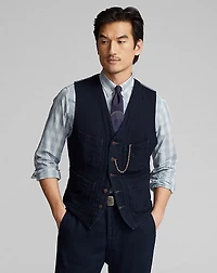 Indigo Herringbone Vest