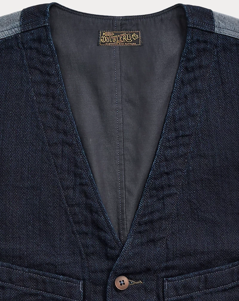Indigo Herringbone Vest