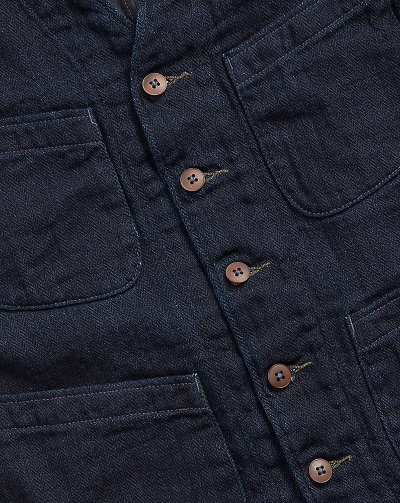 Indigo Herringbone Vest