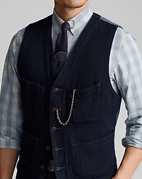 Indigo Herringbone Vest
