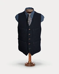 Indigo Herringbone Vest