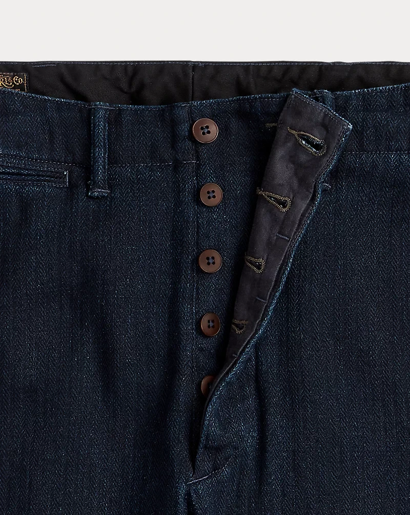 Indigo Herringbone Officer’s Pant