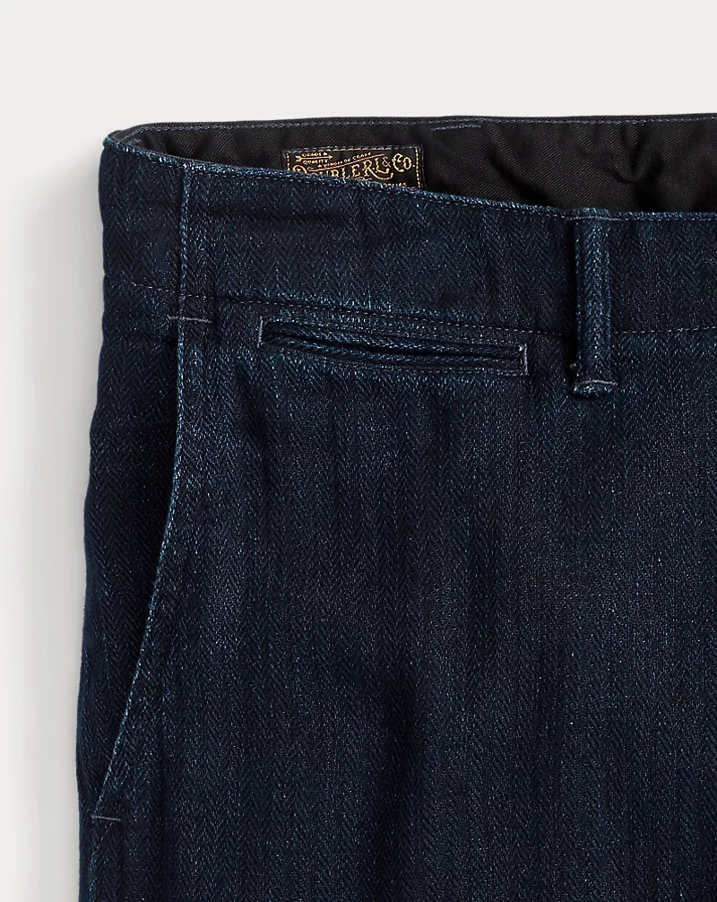 Indigo Herringbone Officer’s Pant