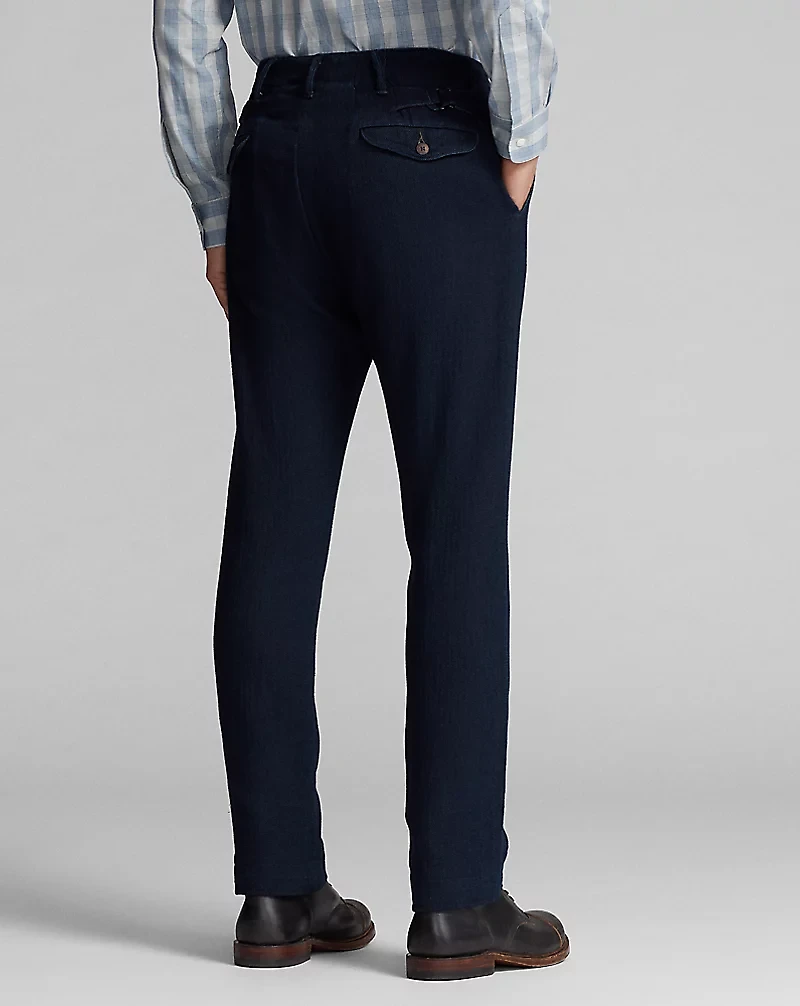 Indigo Herringbone Officer’s Pant