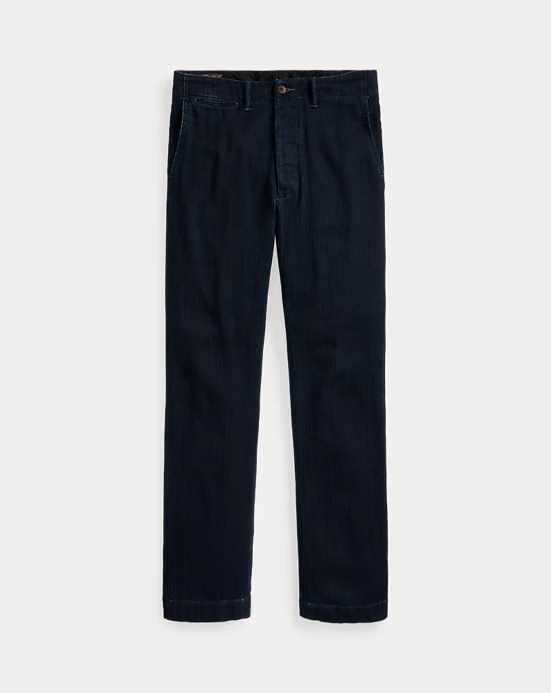 Indigo Herringbone Officer’s Pant